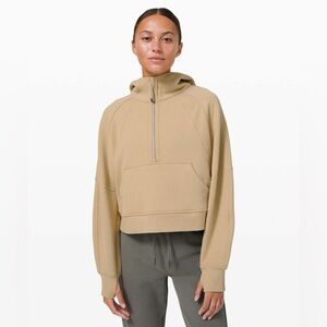 Lululemon Tan Half-Zip Cropped M/L Hoodie